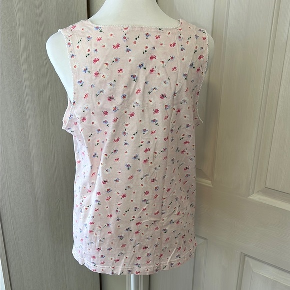 Carole Hickman Pink Sleeveless Relaxed Tank Top Pajama Sz M - Picture 5 of 12